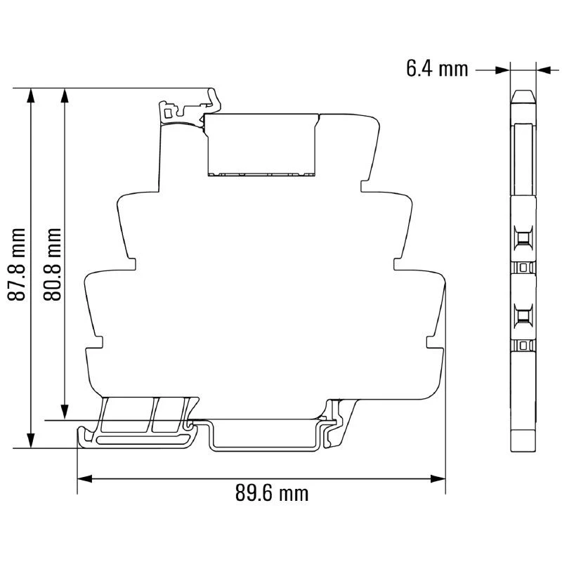 Weidmuller TRS 24VDC 1CO 1122770000 dimension